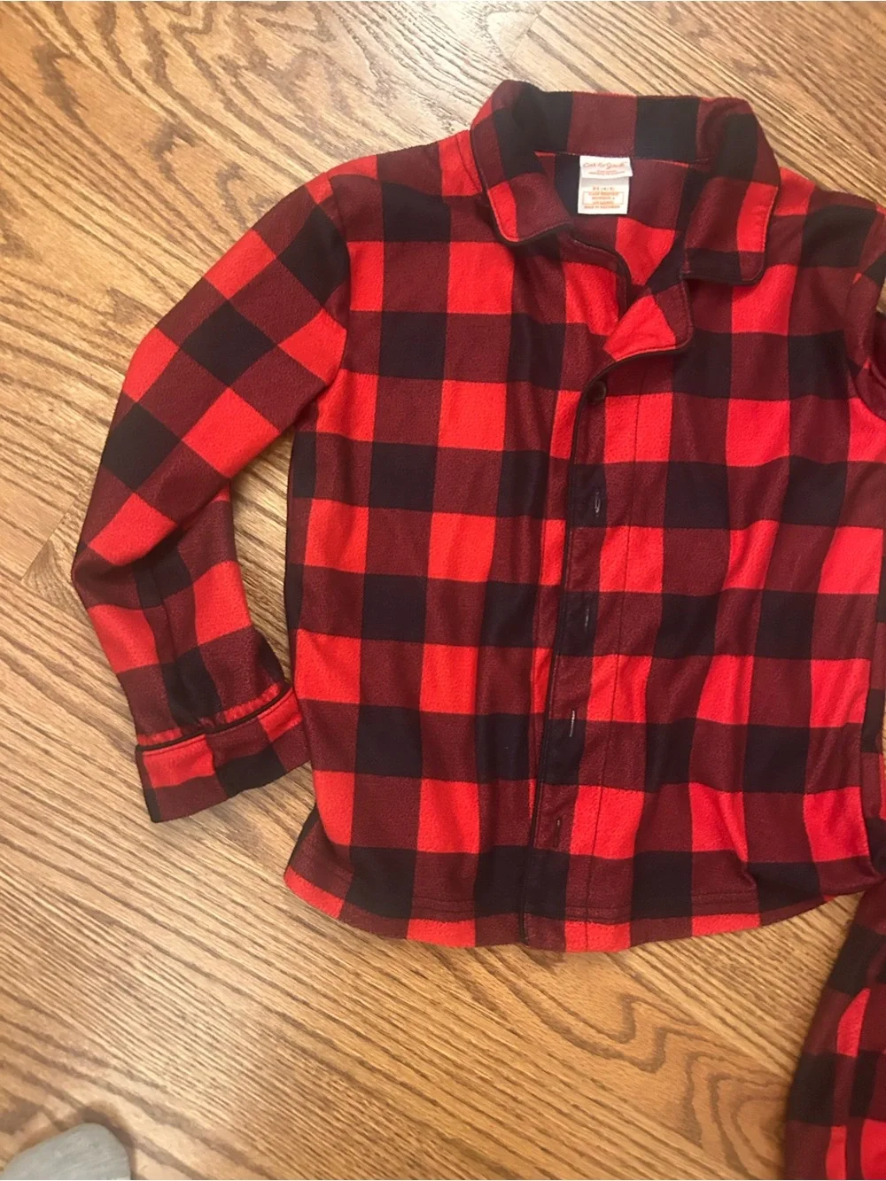 Boys Cat & Jack Red and Black Plaid Two-Piece Pajama Set